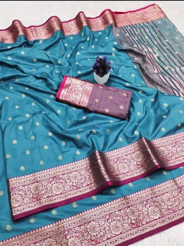 Luxurious_Magenta_Mercerized_Soft_Silk_Saree