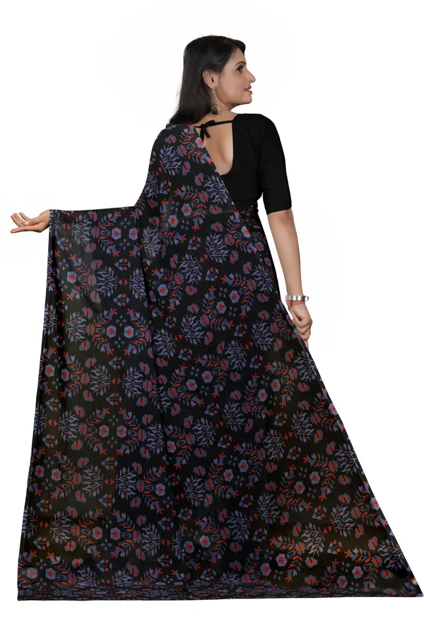Black_Georgette_Saree_With_Banglori_Blouse_Piece