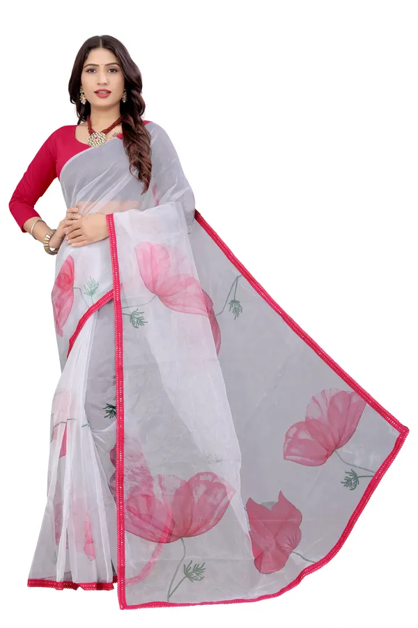 Grey_Organza_Silk_Saree