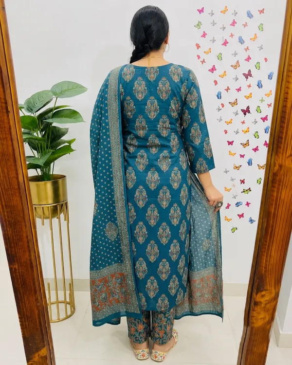 Women_Jaipuri_Straight_Embriodered_And_Floral_Printed_Worked_Cotton_Rama_Blue_Kurta_With_Pant_And_Dupatta