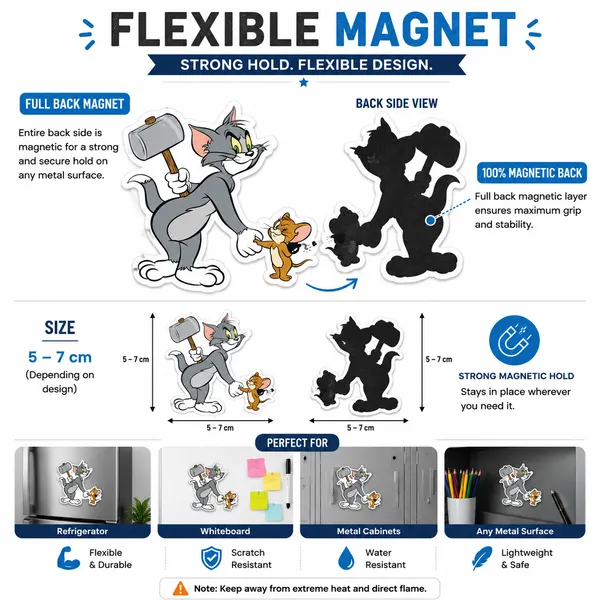 Tom_And_Jerry_Flexible_Magnet_Set_Of_06_|_Cartoon_Collectible_Gift
