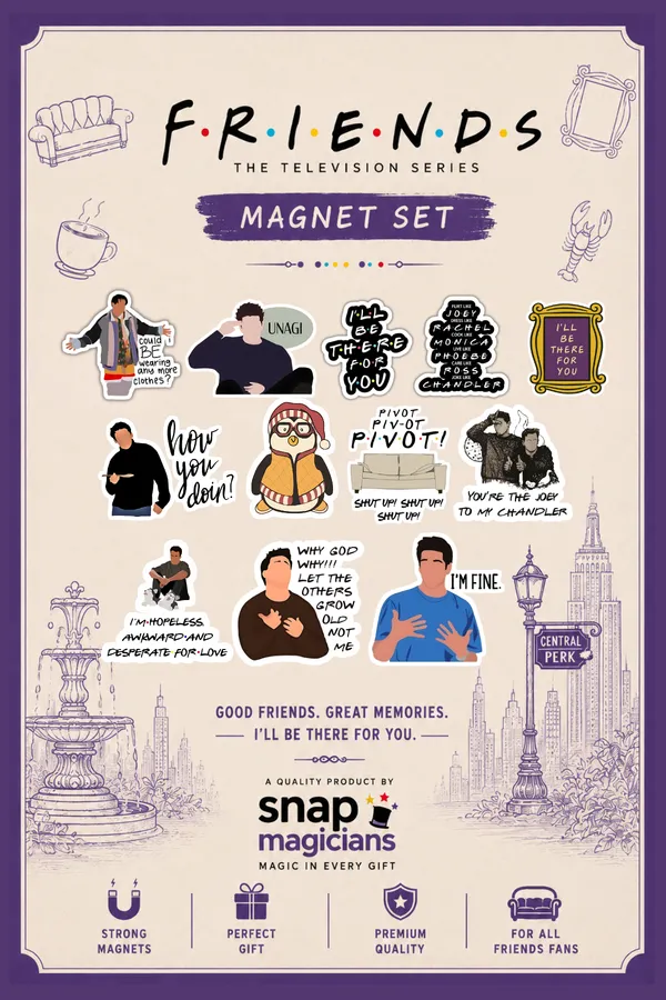 Friends_Flexible_Magnet_Set_Of_12_|_Tv_Show_Collectible_Gift