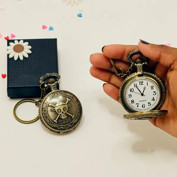 One_Piece_Straw_Hat_Vintage_Pocket_Watch_With_Keychain_|_Anime_Collectible_Gift