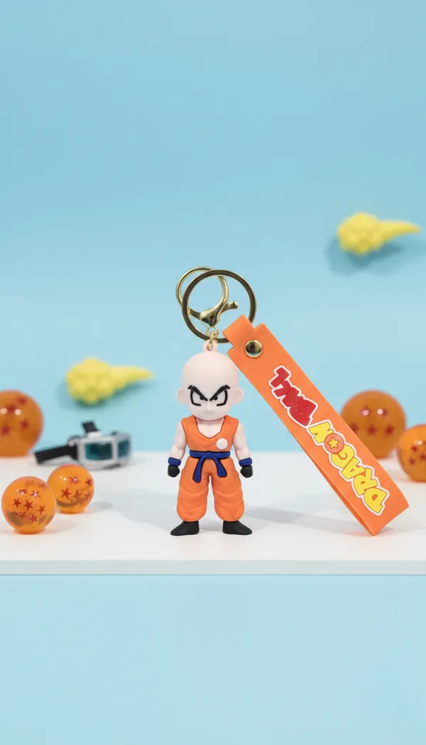Krillin_Anime_Rubber_Keychain_|_Cute_Bag_&_Key_Accessory_|_Pack_Of_2