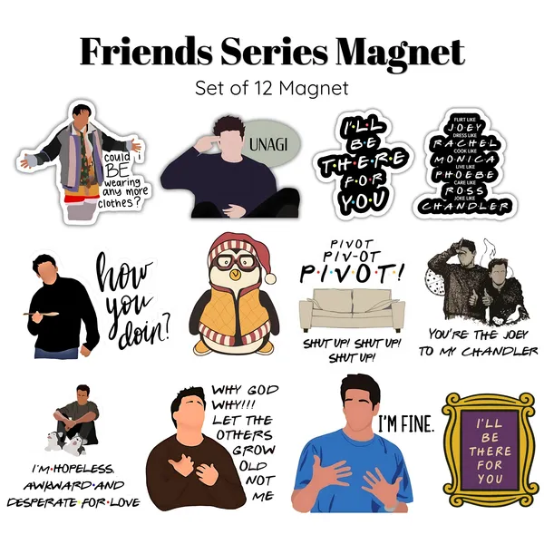 Friends_Flexible_Magnet_Set_Of_12_|_Tv_Show_Collectible_Gift