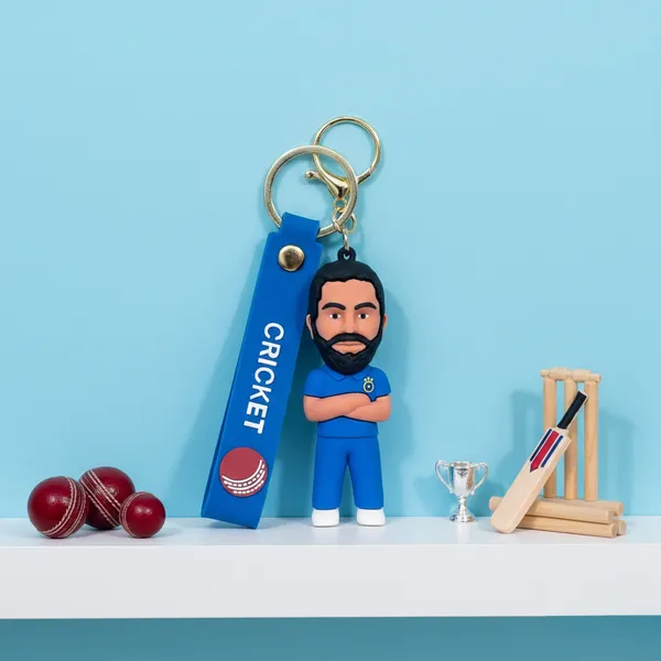 Rohit_Sharma_Cricket_Rubber_Keychain_|_Cute_Bag_&_Key_Accessory_|_Pack_Of_2