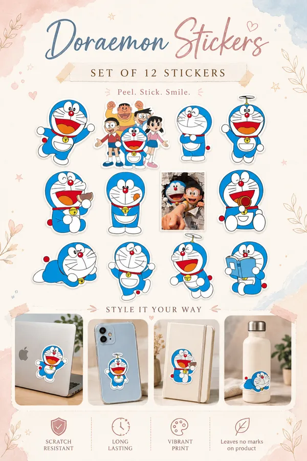 Doraemon_Sticker_Set_Of_12_|_Cartoon_Sticker_Pack