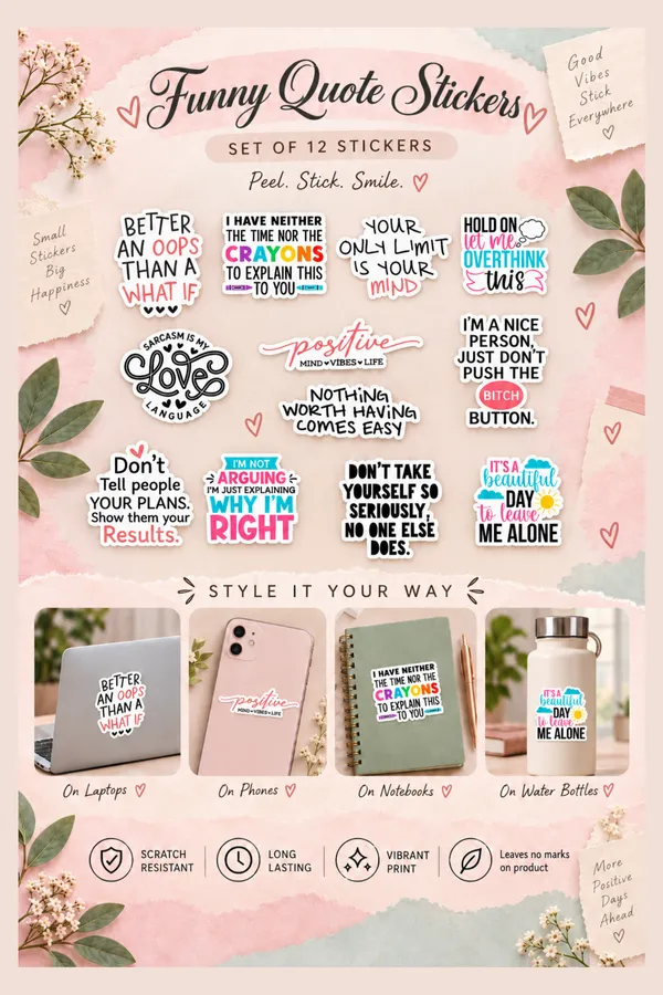 Funny_Sarcasm_Sticker_Set_Of_12_|_Colourful_Quote_Sticker_Pack