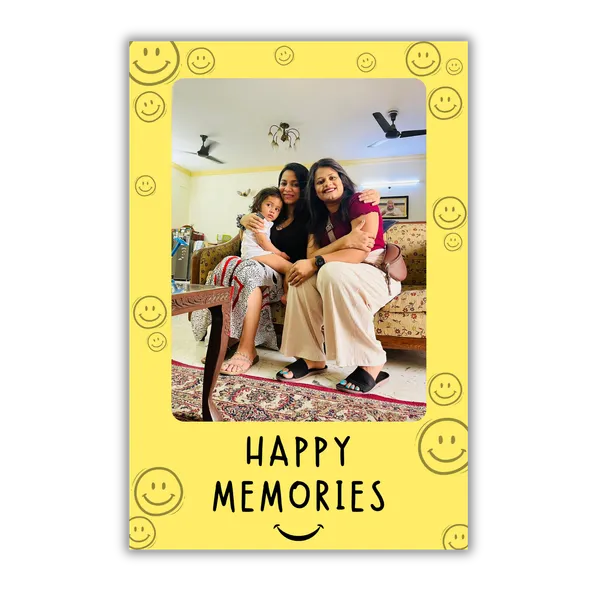 Happy_Memories_Yellow_Customizable_Magnetic_Photo_Frame_|_Fridge_Magnet_Keepsake