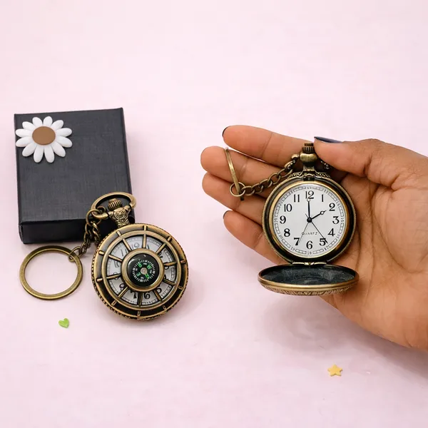 Compass_Vintage_Pocket_Watch_With_Keychain_|_Spiritual_Gift