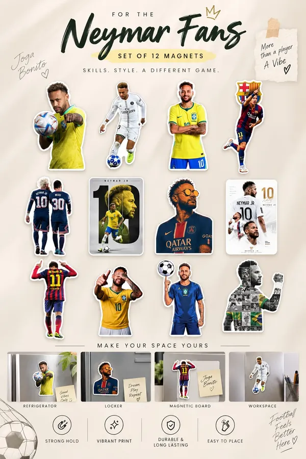 Neymar_Jr_Flexible_Magnet_Set_Of_12_|_Football_Fan_Collectible_Gift
