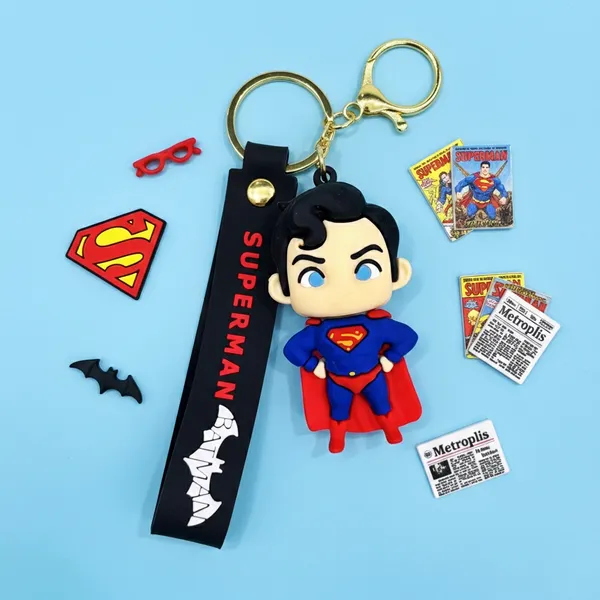 Superman_Superhero_Rubber_Keychain_|_Cute_Bag_&_Key_Accessory_|_Pack_Of_2