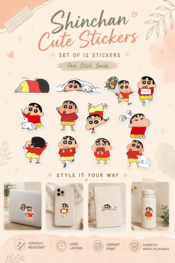 Shinchan_Cute_Sticker_Set_Of_12_|_Cartoon_Sticker_Pack