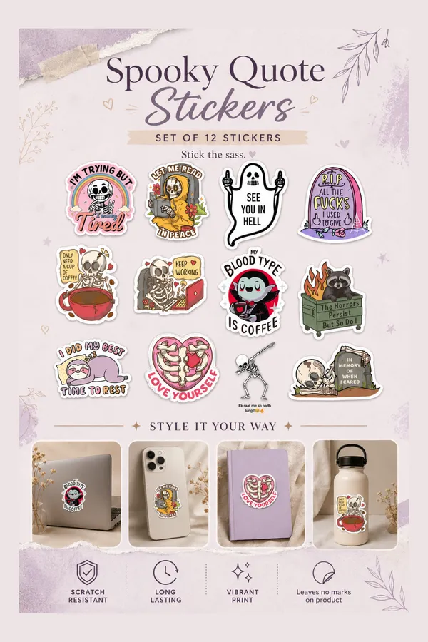 Spooky_Quote_Sticker_Set_Of_12_|_Gothic_Funny_Sticker_Pack