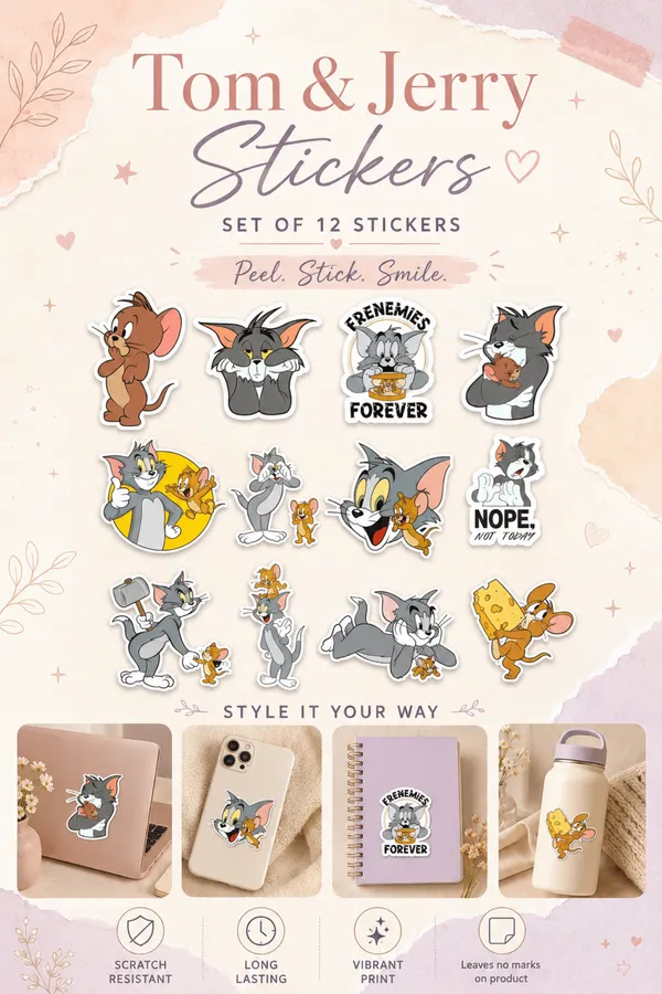 Tom_And_Jerry_Sticker_Set_Of_12_|_Cartoon_Sticker_Pack