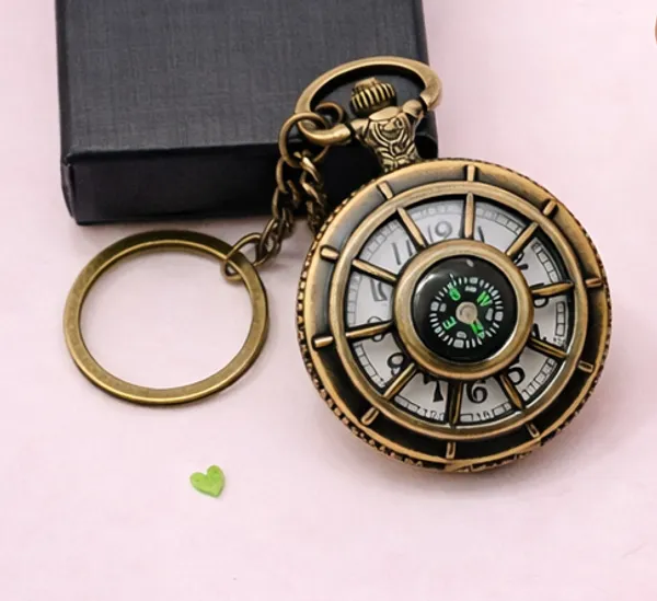 Compass_Vintage_Pocket_Watch_With_Keychain_|_Spiritual_Gift