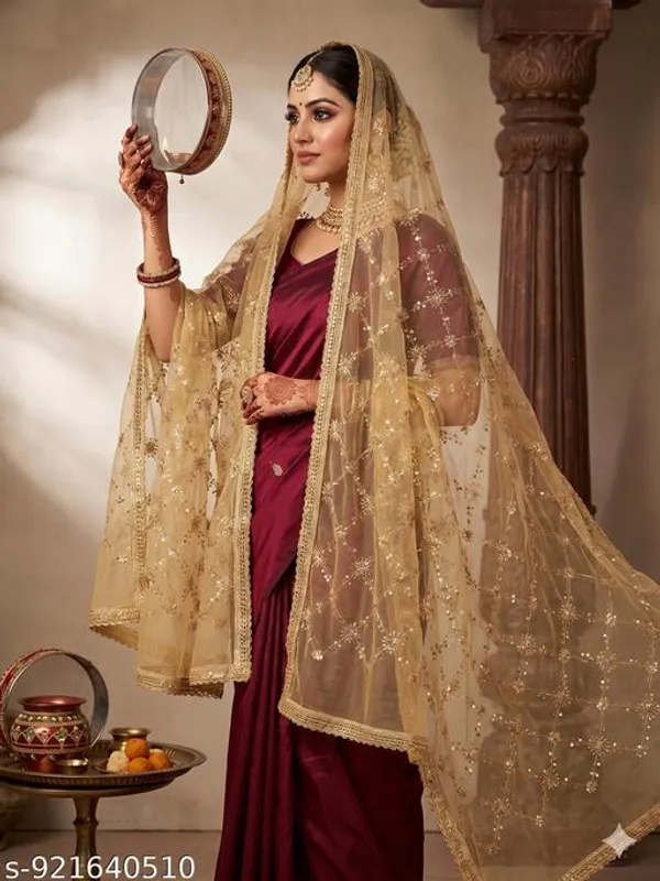 Beige_Polyester_Net_Embroidered_Jaal_Dupatta_For_Women