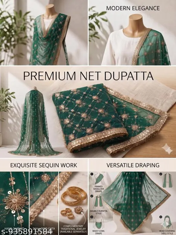 Green_Polyester_Net_Embroidered_Dupatta_For_Women