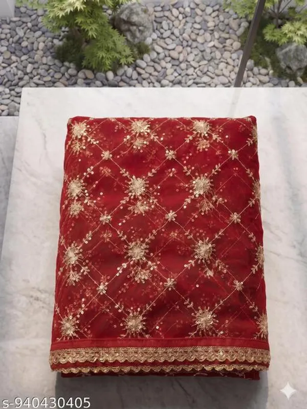 Red_Polyester_Net_Embroidered_Dupatta_For_Women