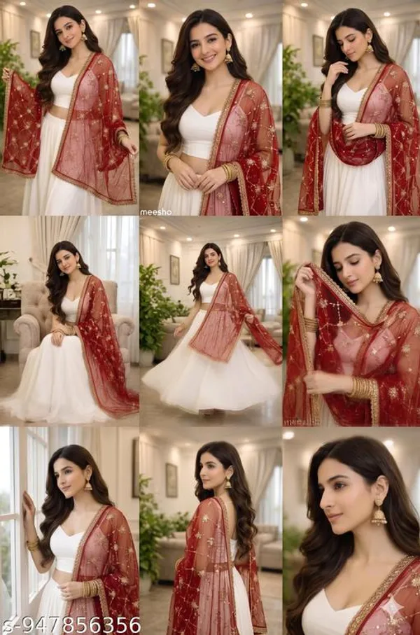 Red_Polyester_Net_Embroidered_Dupatta_For_Women