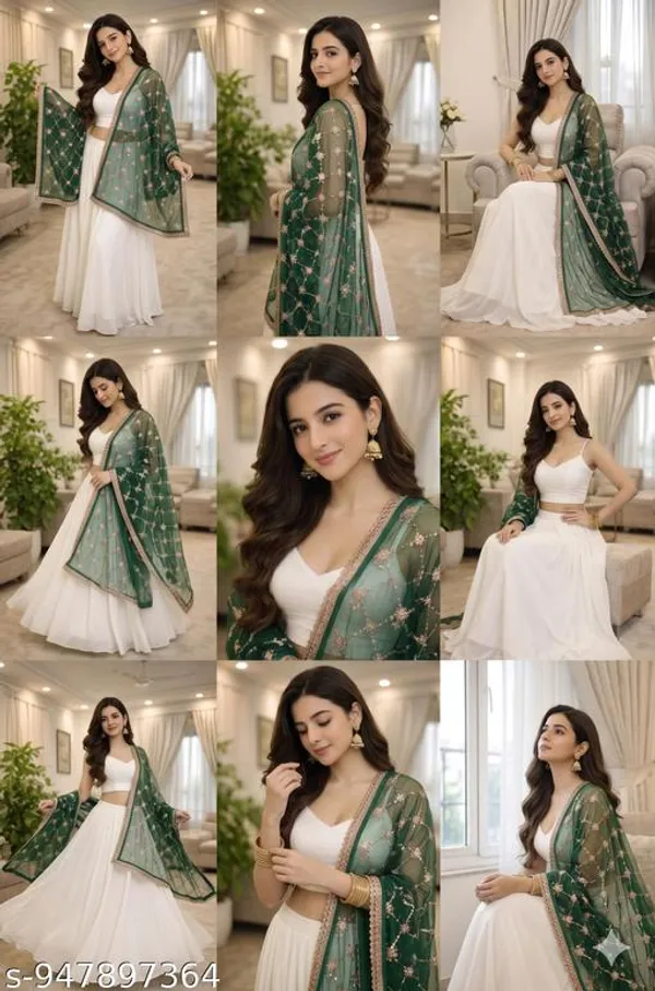Green_Polyester_Net_Embroidered_Lace_Border_Dupatta_For_Women