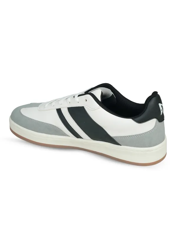 White_Synthetic_Leather_Casual_Sneakers_For_Men