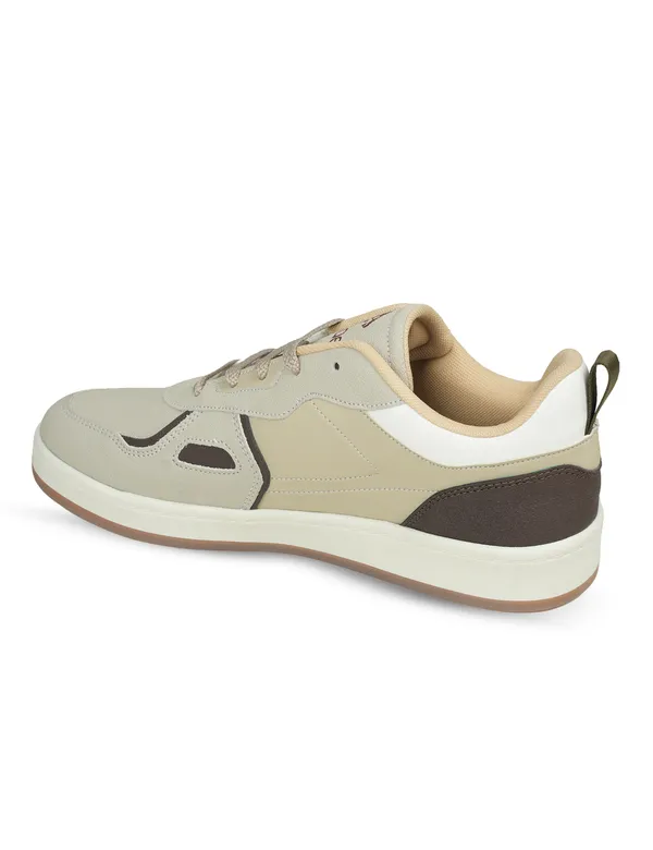 Beige_Synthetic_Leather_Retro_Sneakers_For_Men