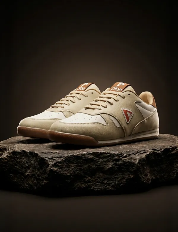 Beige_&_White_Synthetic_Leather_Casual_Sneakers_For_Men