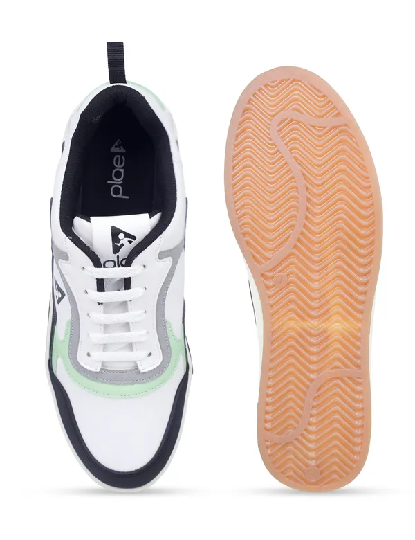 White_Synthetic_Leather_Casual_Sneakers_For_Men