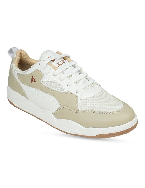 Beige_&_White_Synthetic_Leather_Casual_Sneakers_For_Men