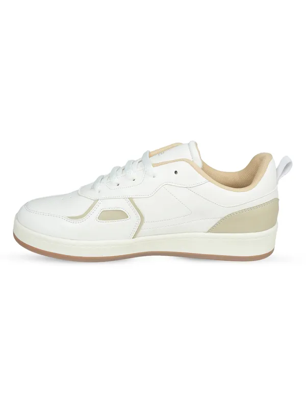 Beige_&_White_Synthetic_Leather_Casual_Sneakers_For_Men