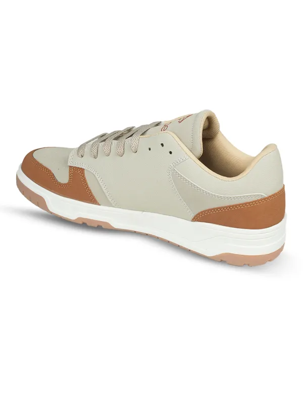 Beige_Synthetic_Leather_Casual_Sneakers_For_Men