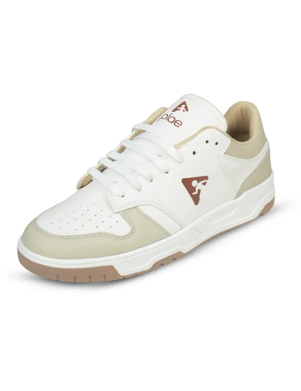 Beige_&_White_Synthetic_Leather_Casual_Sneakers_For_Men