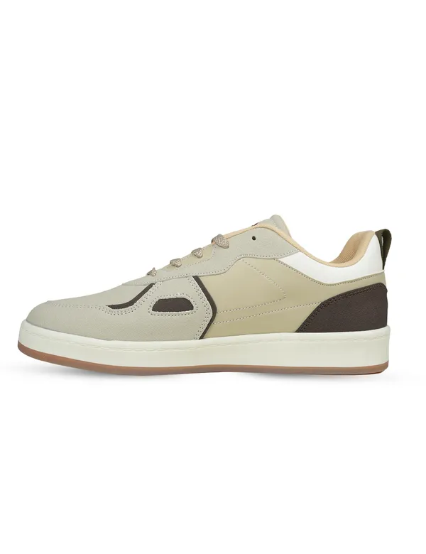 Beige_Synthetic_Leather_Retro_Sneakers_For_Men