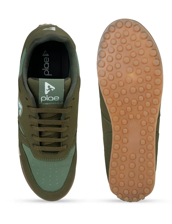 Green_&_Brown_Synthetic_Leather_Casual_Sneakers_For_Men