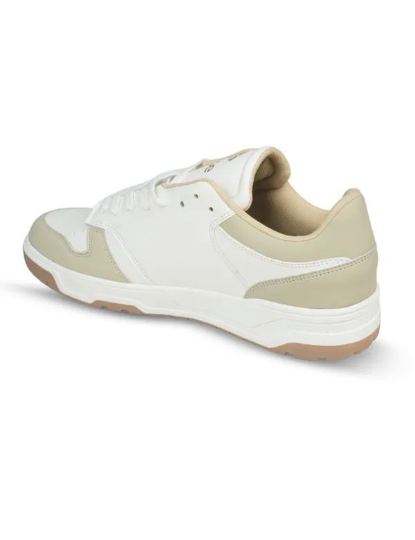 Beige_&_White_Synthetic_Leather_Casual_Sneakers_For_Men