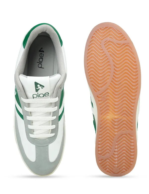 Green_&_White_Synthetic_Leather_Casual_Sneakers_For_Men