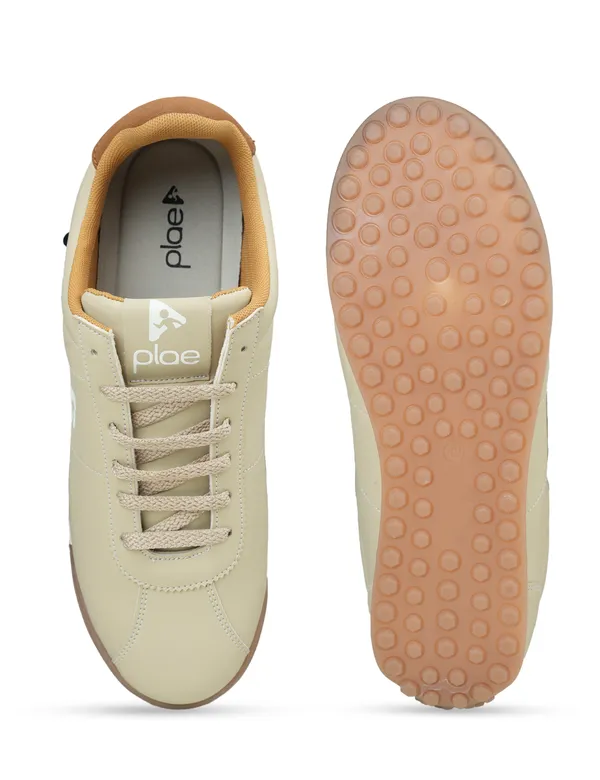 Beige_Synthetic_Leather_Casual_Sneakers_For_Men