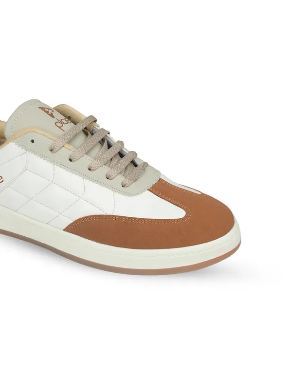 Beige_&_White_Synthetic_Leather_Casual_Sneakers_For_Men