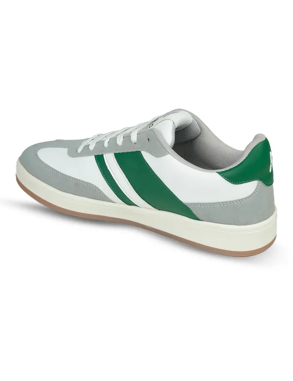 Green_&_White_Synthetic_Leather_Casual_Sneakers_For_Men