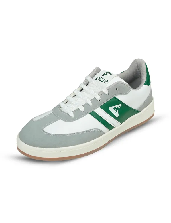 Green_&_White_Synthetic_Leather_Casual_Sneakers_For_Men