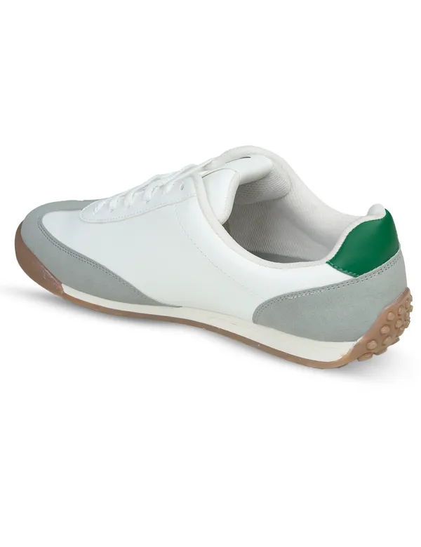 White_Synthetic_Leather_Casual_Sneakers_For_Men