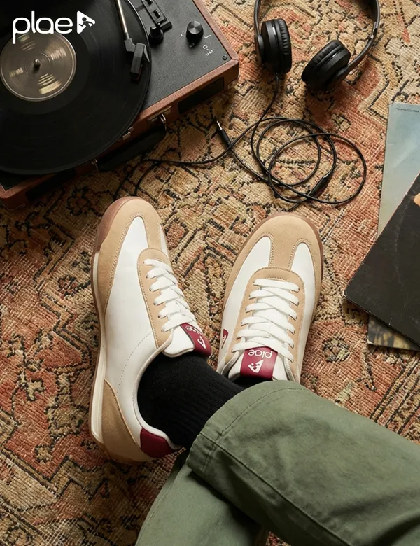 White_&_Beige_Synthetic_Leather_Casual_Sneakers_For_Men