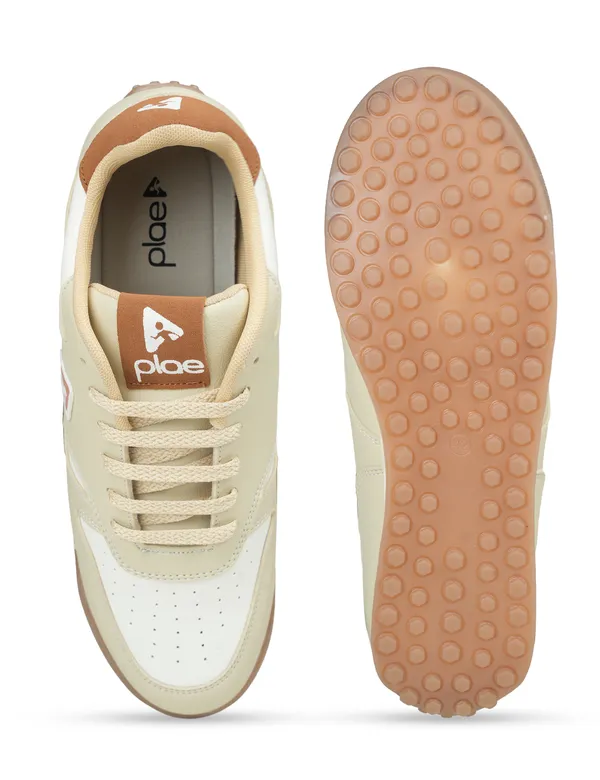 Beige_&_White_Synthetic_Leather_Casual_Sneakers_For_Men