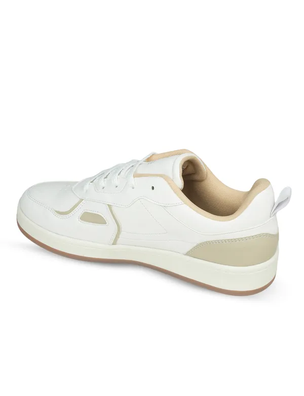 Beige_&_White_Synthetic_Leather_Casual_Sneakers_For_Men