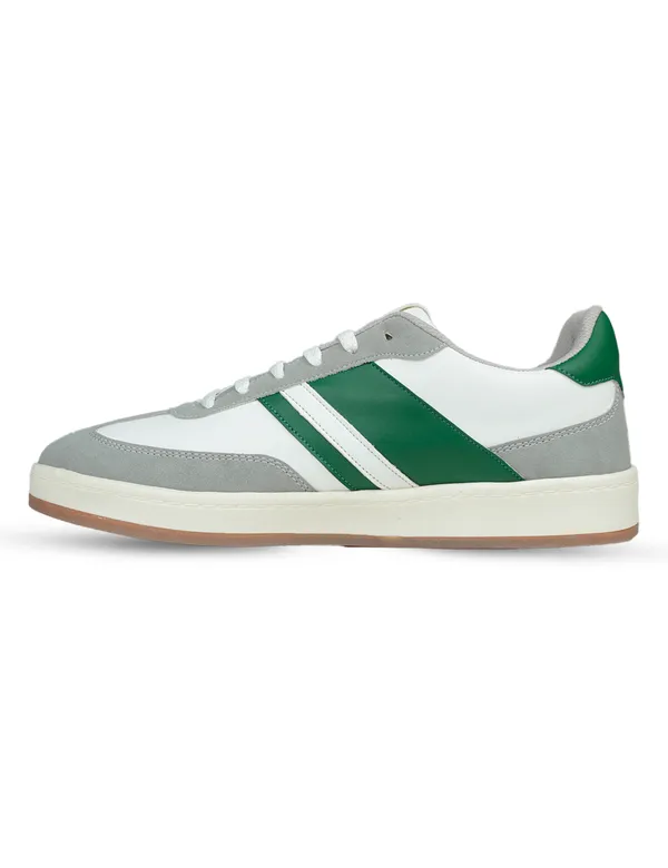 Green_&_White_Synthetic_Leather_Casual_Sneakers_For_Men