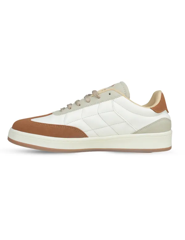 Beige_&_White_Synthetic_Leather_Casual_Sneakers_For_Men