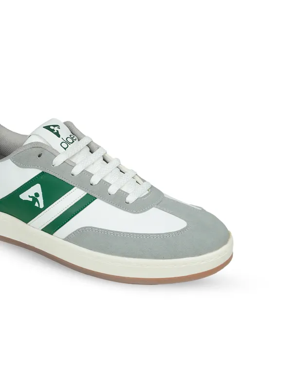 Green_&_White_Synthetic_Leather_Casual_Sneakers_For_Men