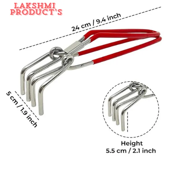 Stainless_Steel_4_Prong_Kitchen_Tong_Red_Grip_Handle_26_Cm