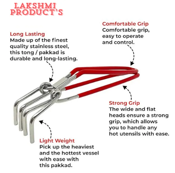Stainless_Steel_4_Prong_Kitchen_Tong_Red_Grip_Handle_26_Cm